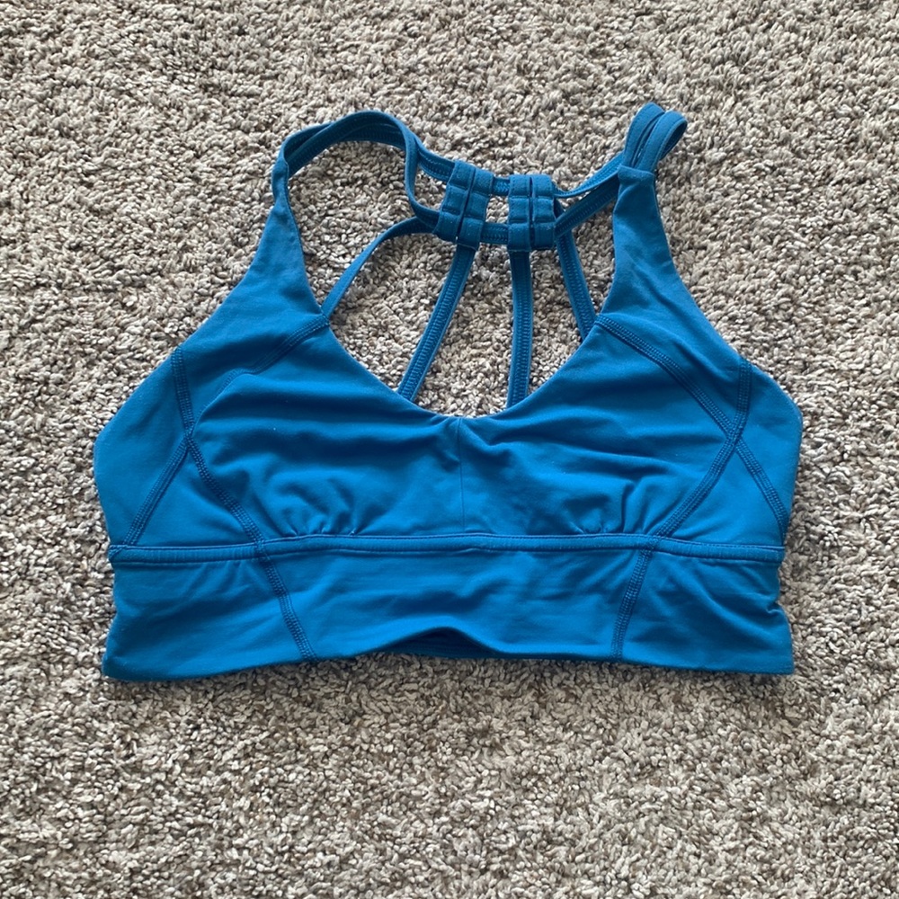 lululemon longline sports bra with customizable back straps 6